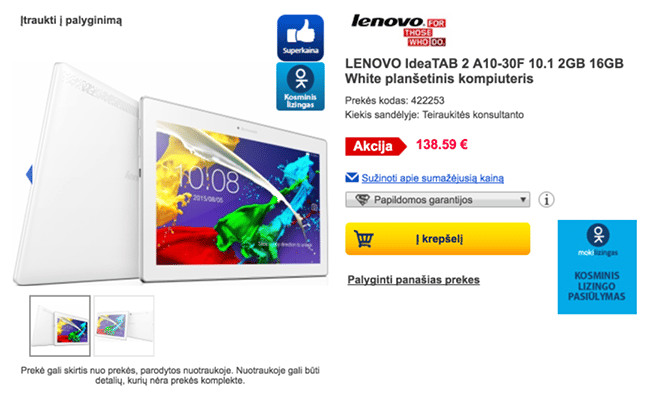 RDE.lt product page